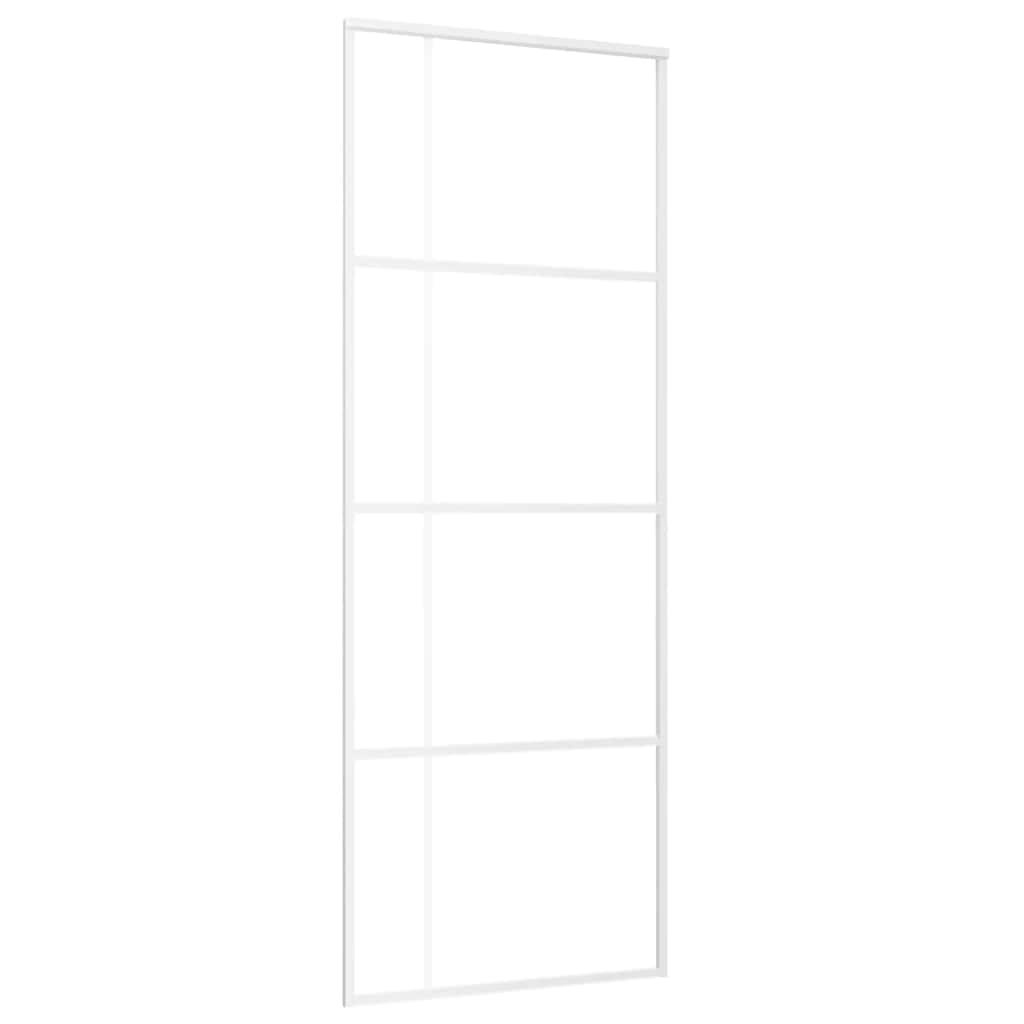 Vidaxl schuifdeur 76x205 cm mat esg-glas en aluminium wit