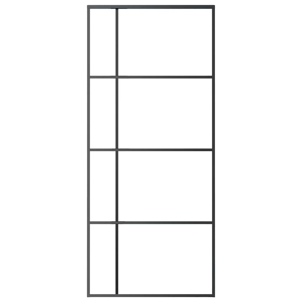 Vidaxl schuifdeur 90x205 cm esg-glas en aluminium zwart