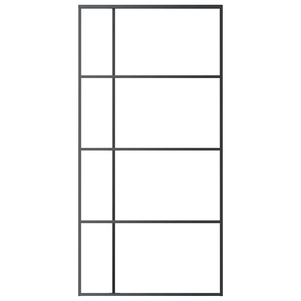 Vidaxl schuifdeur 102,5x205 cm esg-glas en aluminium zwart