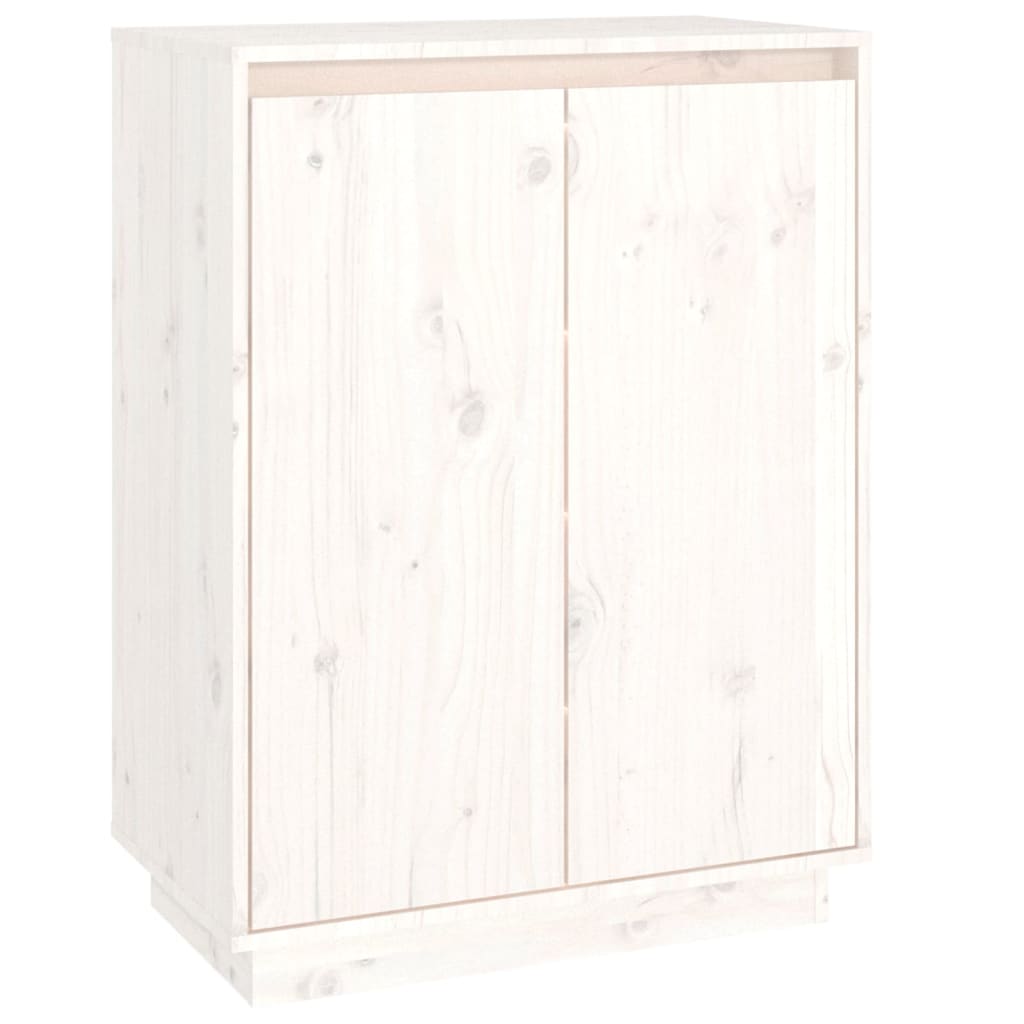 Vidaxl schoenenkast 60x35x80 cm massief groenhout wit