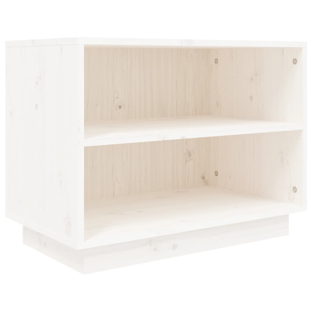 Vidaxl schoenenkast 60x34x45 cm massief groenhout wit