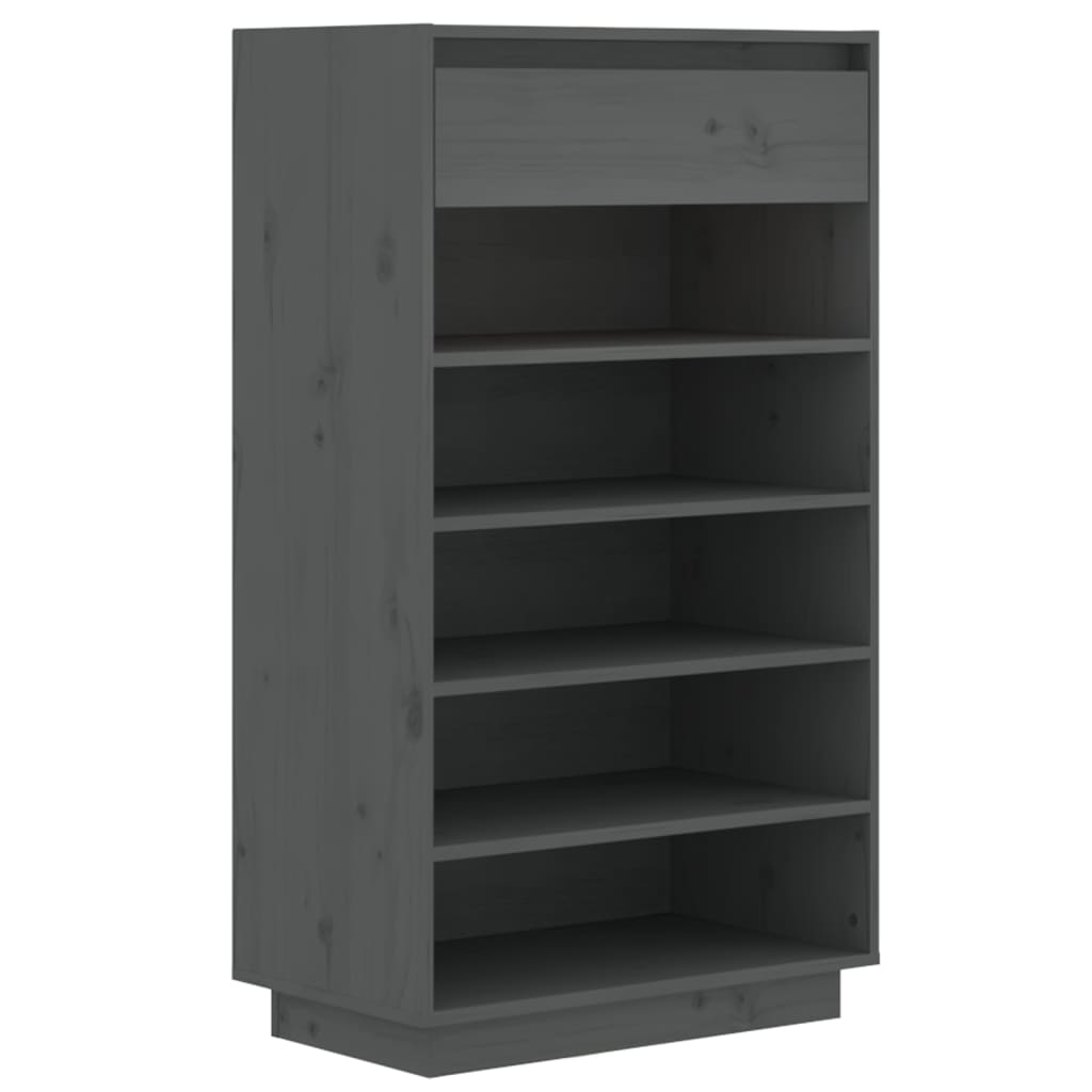 Vidaxl schoenenkast 60x34x105 cm massief groenenhout grijs