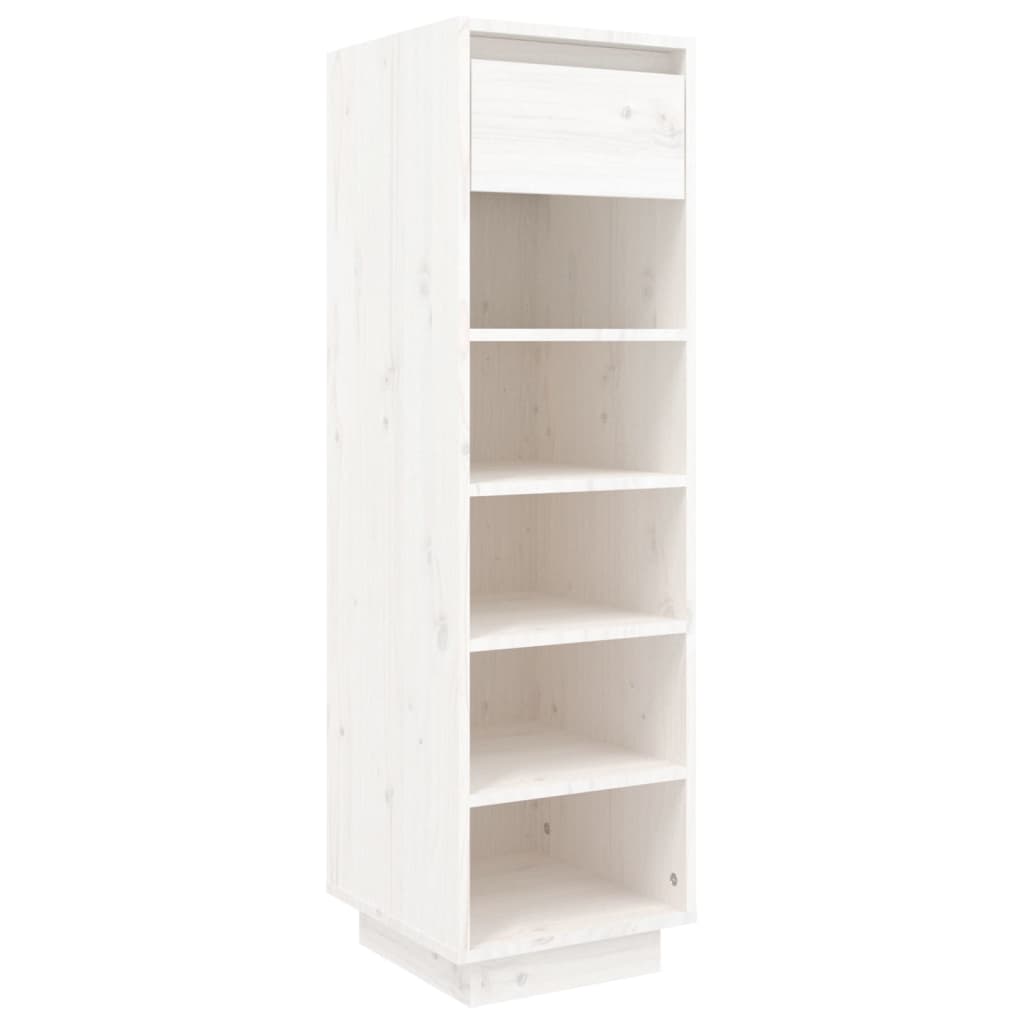 Vidaxl schoenenkast 30x34x105 cm massief groenhout wit