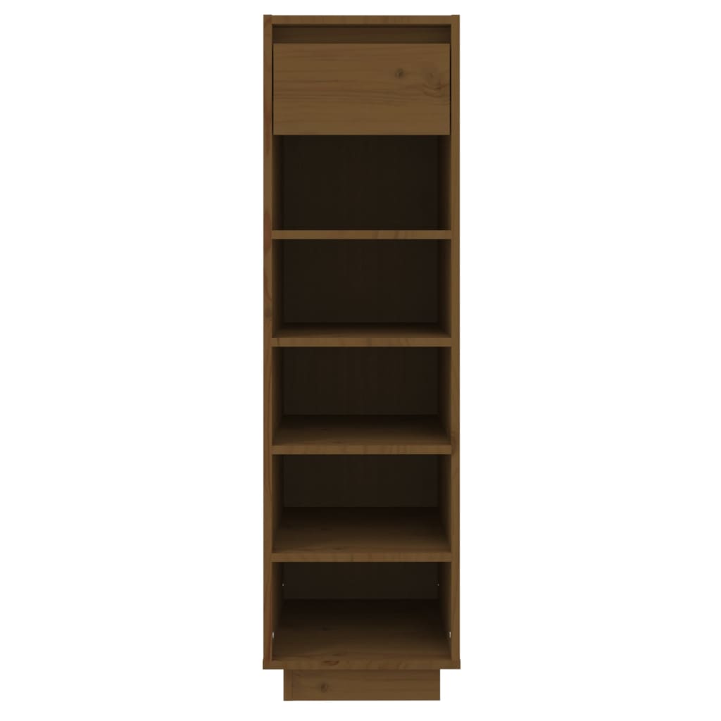 Vidaxl schoenenkast 30x34x105 cm massief groenhout honingbruin