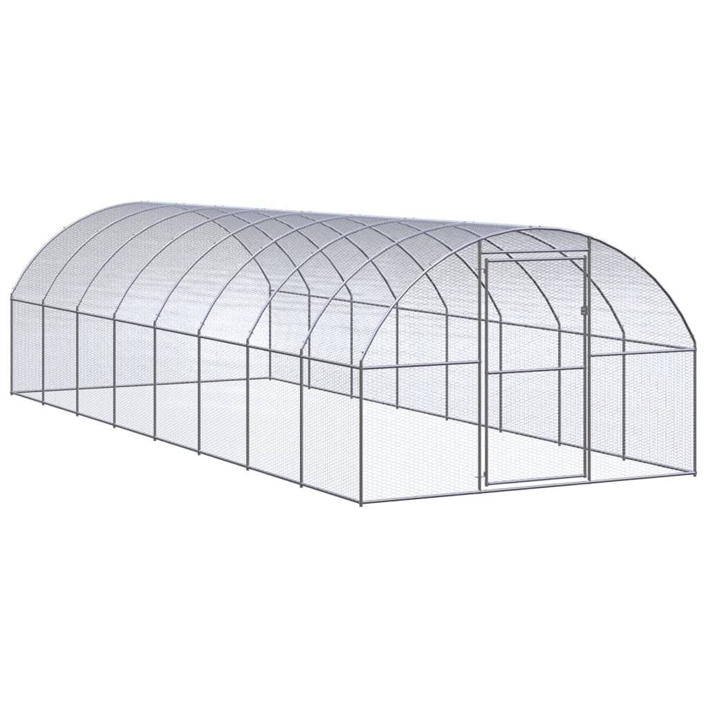 VidaXL Kippenren 3x8x2m gegalvaniseerd staal