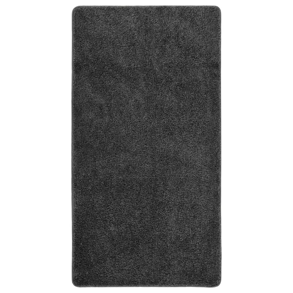 Vidaxl vloerkleed shaggy antislip 80x150 cm donkergrijs