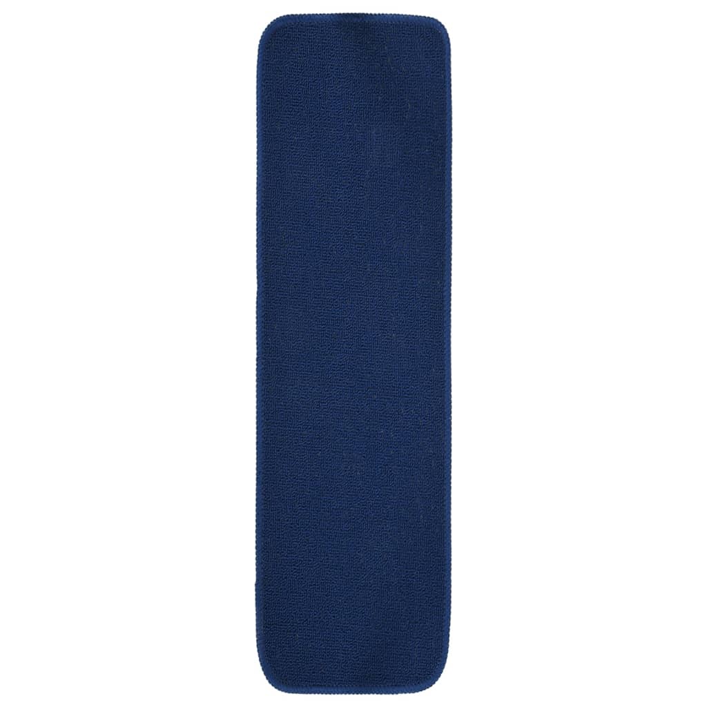 Vidaxl trapmatten 15 st antislip rechthoekig 75x20 cm marineblauw