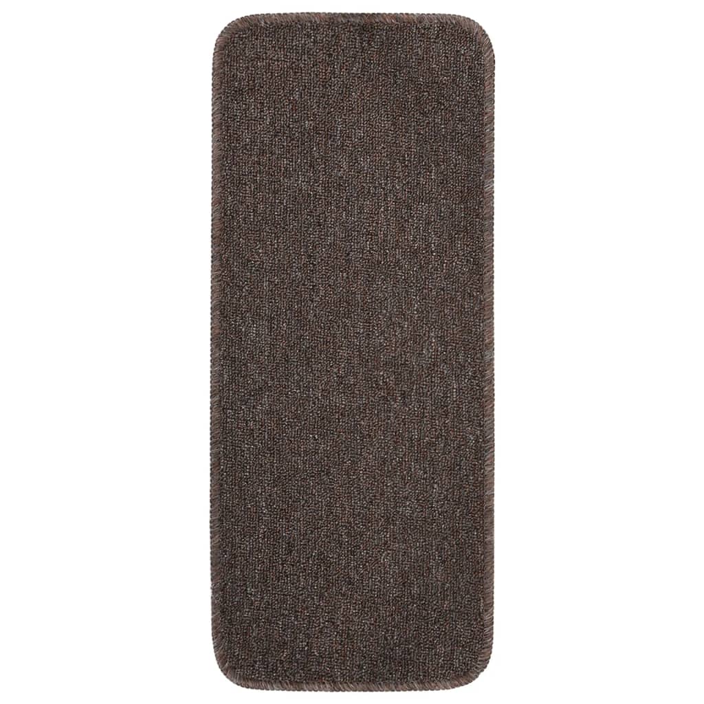 Vidaxl trapmatten 15 st antislip rechthoekig 60x25 cm bruin