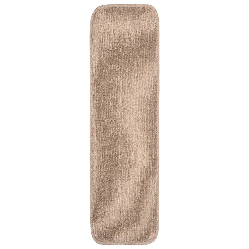 Vidaxl trapmatten 15 st antislip rechthoekig 75x20 cm beige