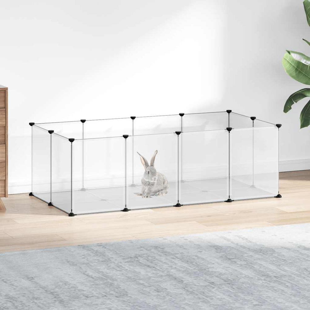 Vidaxl dierenhok klein 144x74x46,5 cm polypropeen en staal transparant
