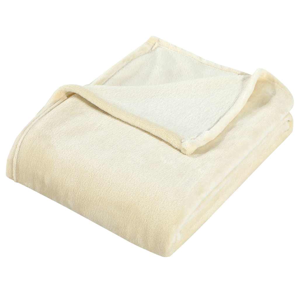 Vidaxl deken 150x200 cm polyester crèmekleurig