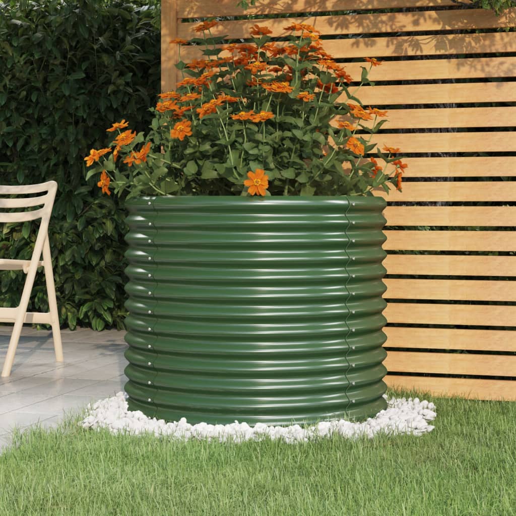 Vidaxl plantenbak 80x80x68 cm gegalvaniseerd staal groen