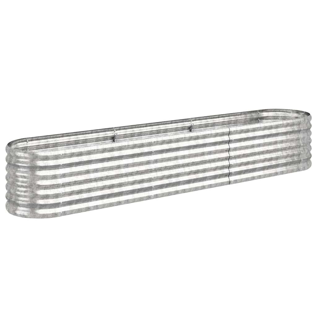 Vidaxl plantenbak 224x40x36 cm gegalvaniseerd staal zilverkleurig