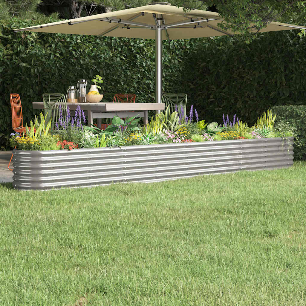 Vidaxl plantenbak 332x40x36 cm gegalvaniseerd staal zilverkleurig