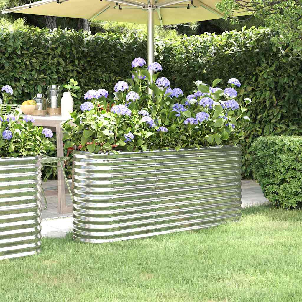 Vidaxl plantenbak 152x40x68 cm gegalvaniseerd staal zilverkleurig