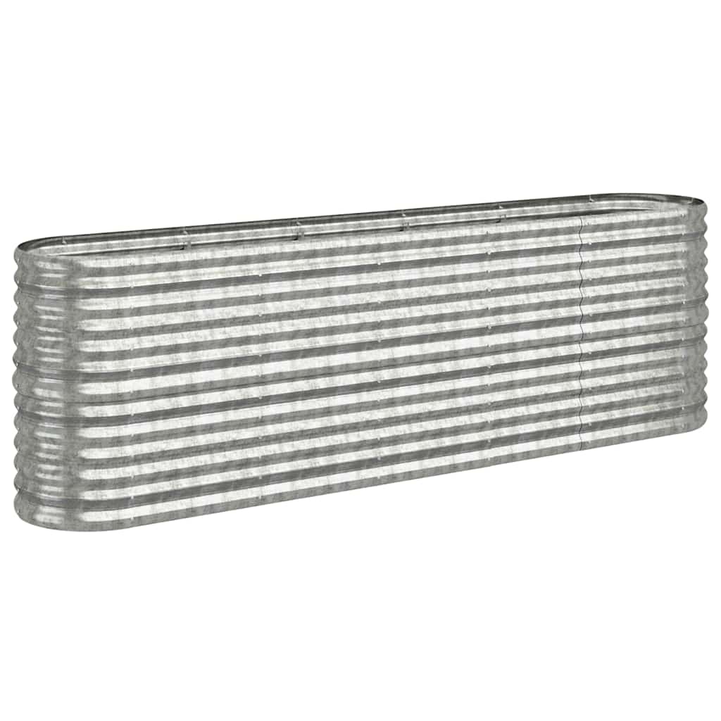 Vidaxl plantenbak 224x40x68 cm gegalvaniseerd staal zilverkleurig
