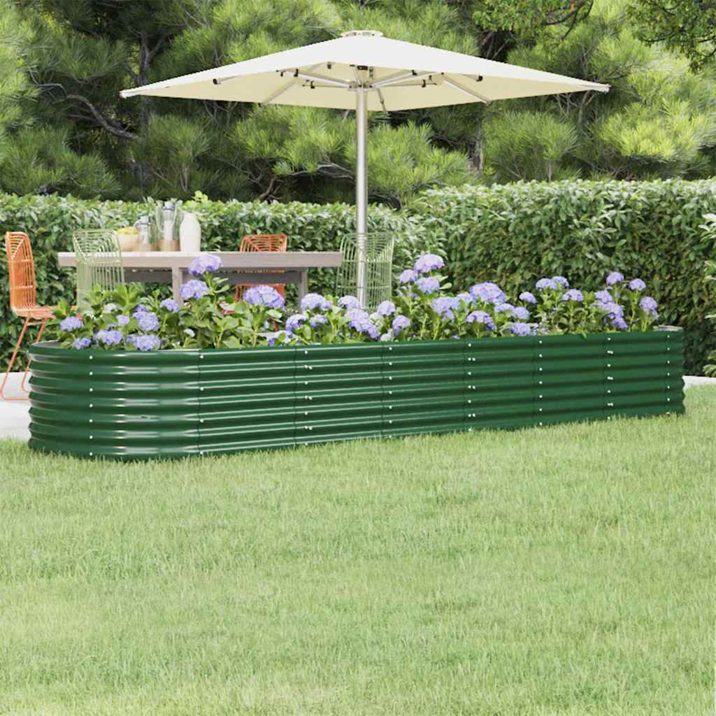 Vidaxl plantenbak 296x80x36 cm gegalvaniseerd staal groen