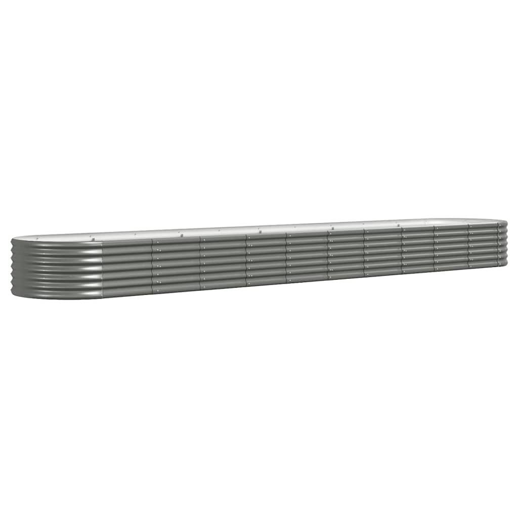 Vidaxl plantenbak 440x80x36 cm gegalvaniseerd staal grijs