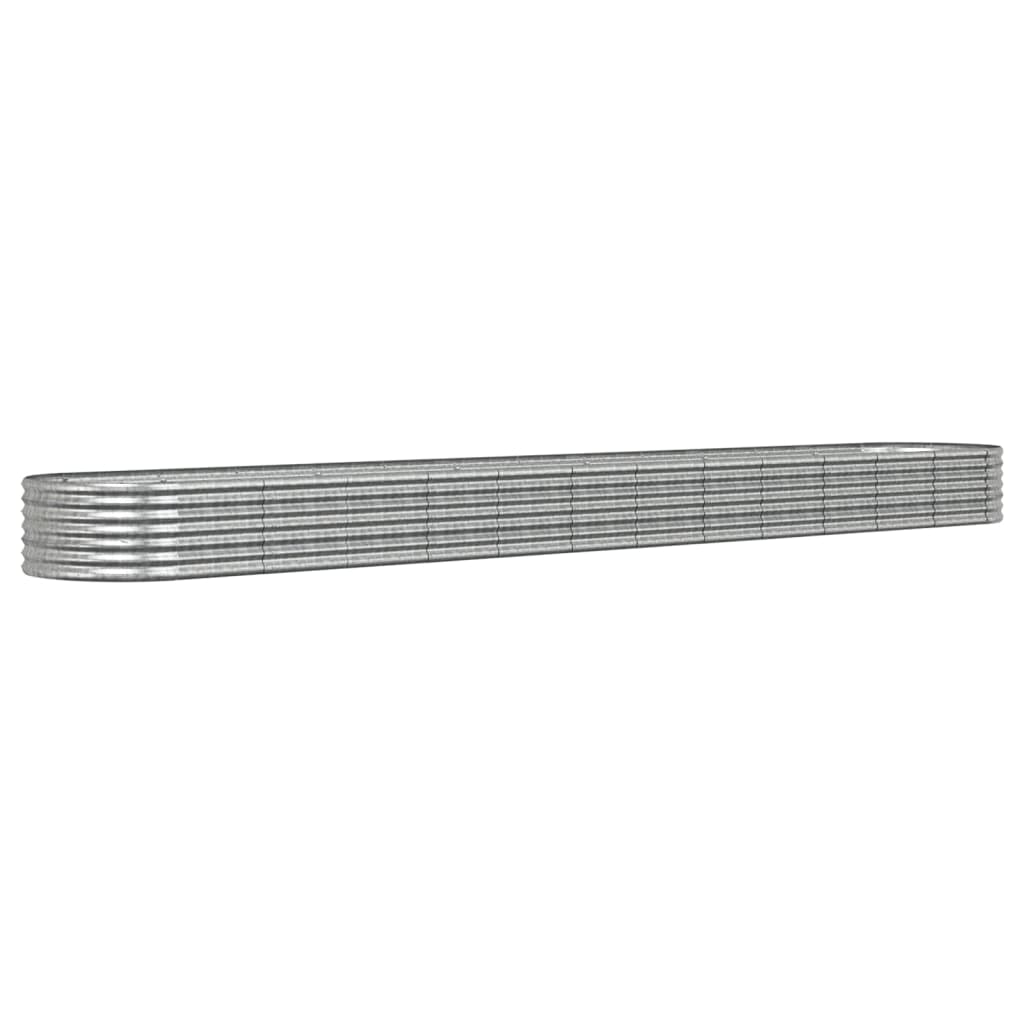 Vidaxl plantenbak 512x80x36 cm gegalvaniseerd staal zilverkleurig