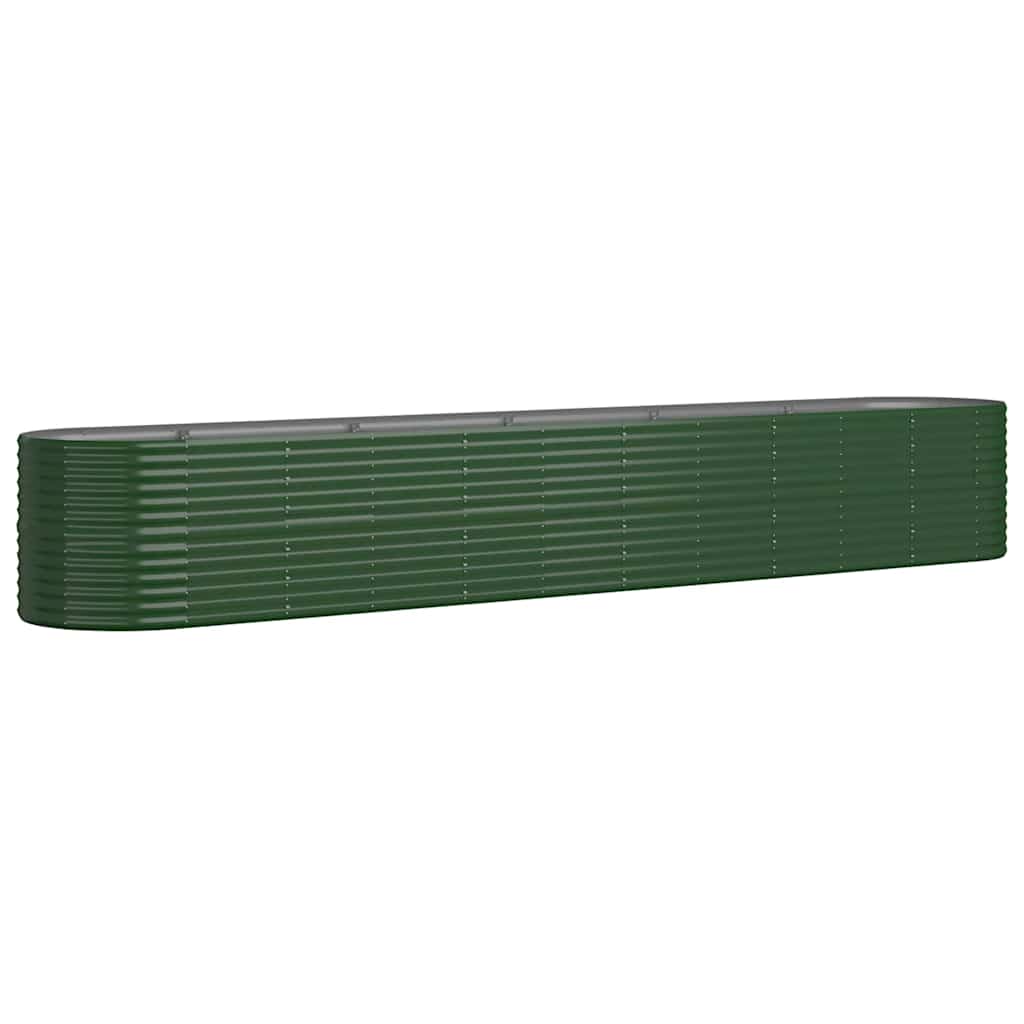 Vidaxl plantenbak 440x80x68 cm gegalvaniseerd staal groen