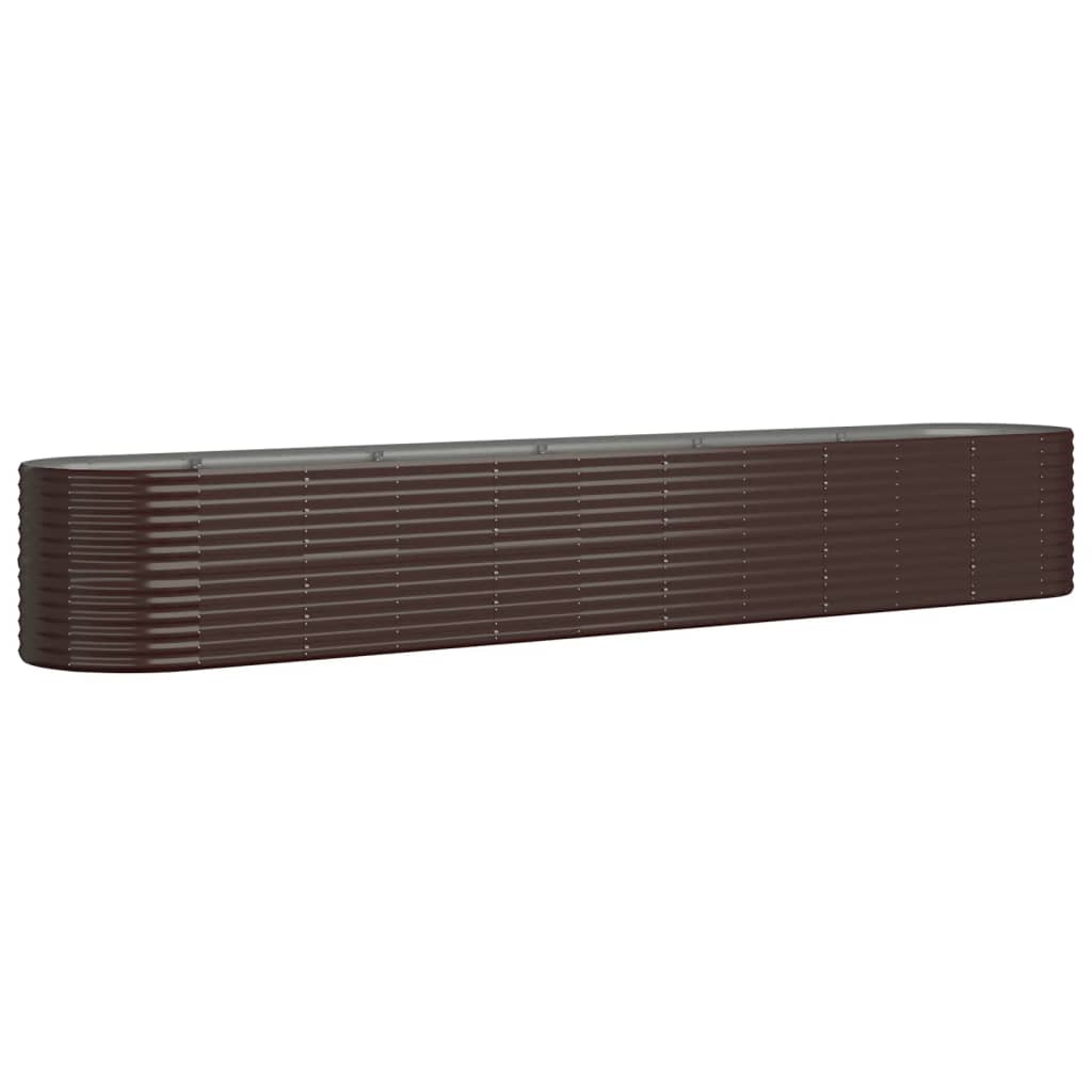Vidaxl plantenbak 440x80x68 cm gegalvaniseerd staal bruin