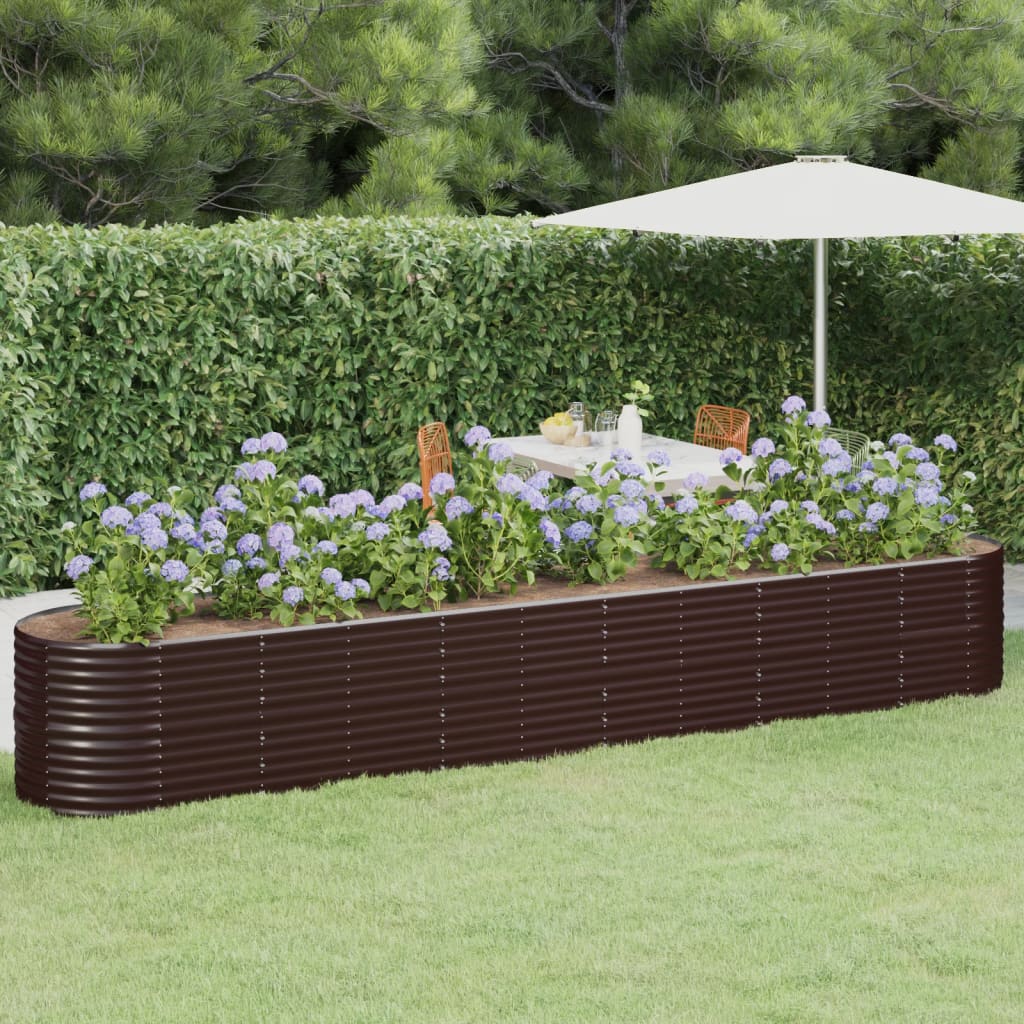 Vidaxl plantenbak 440x80x68 cm gegalvaniseerd staal bruin