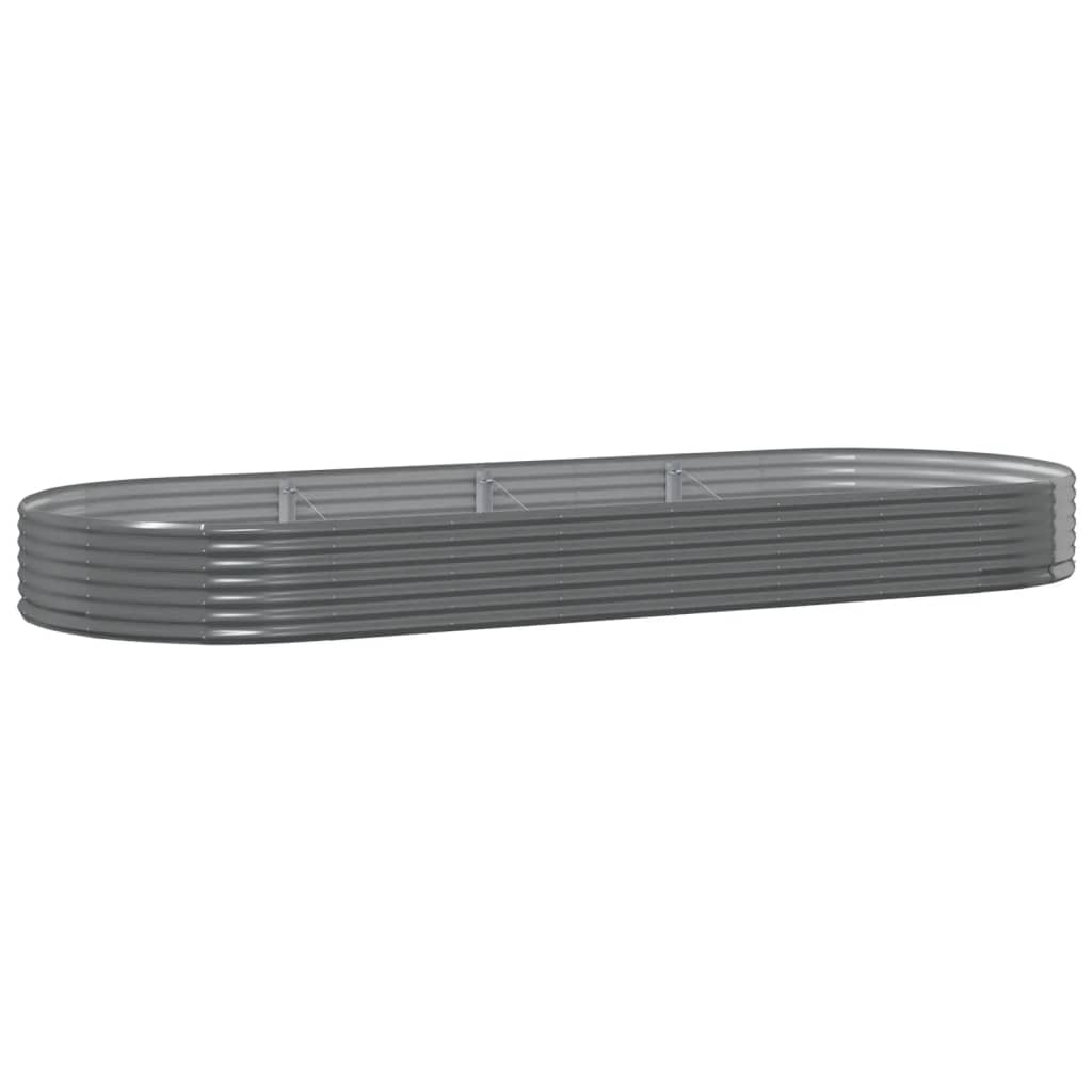 Vidaxl plantenbak 373x140x36 cm gegalvaniseerd staal grijs