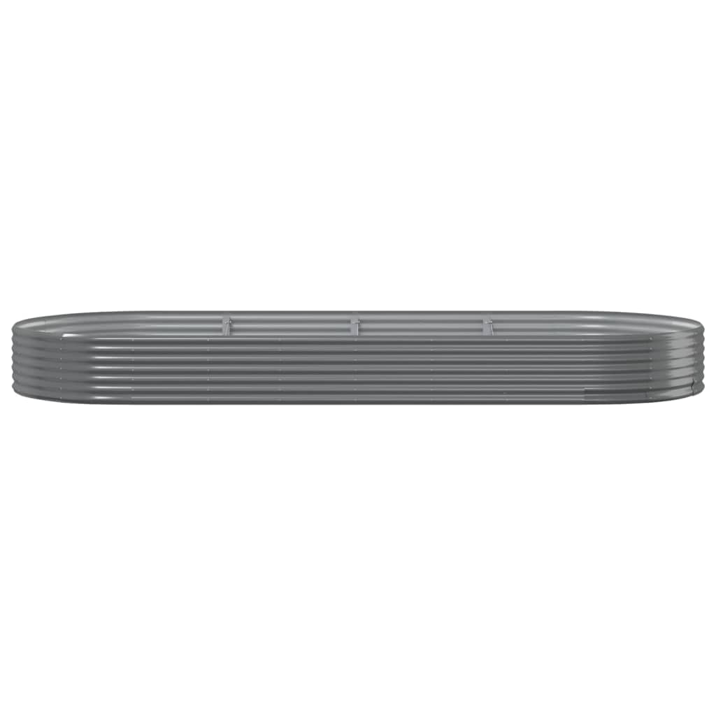 Vidaxl plantenbak 373x140x36 cm gegalvaniseerd staal grijs