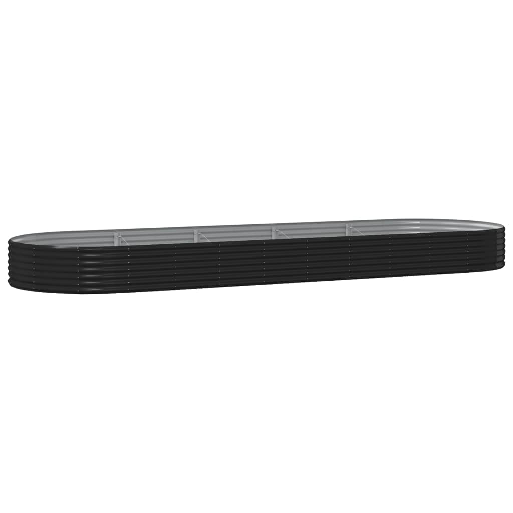 Vidaxl plantenbak 450x140x36 cm gegalvaniseerd staal antracietkleurig