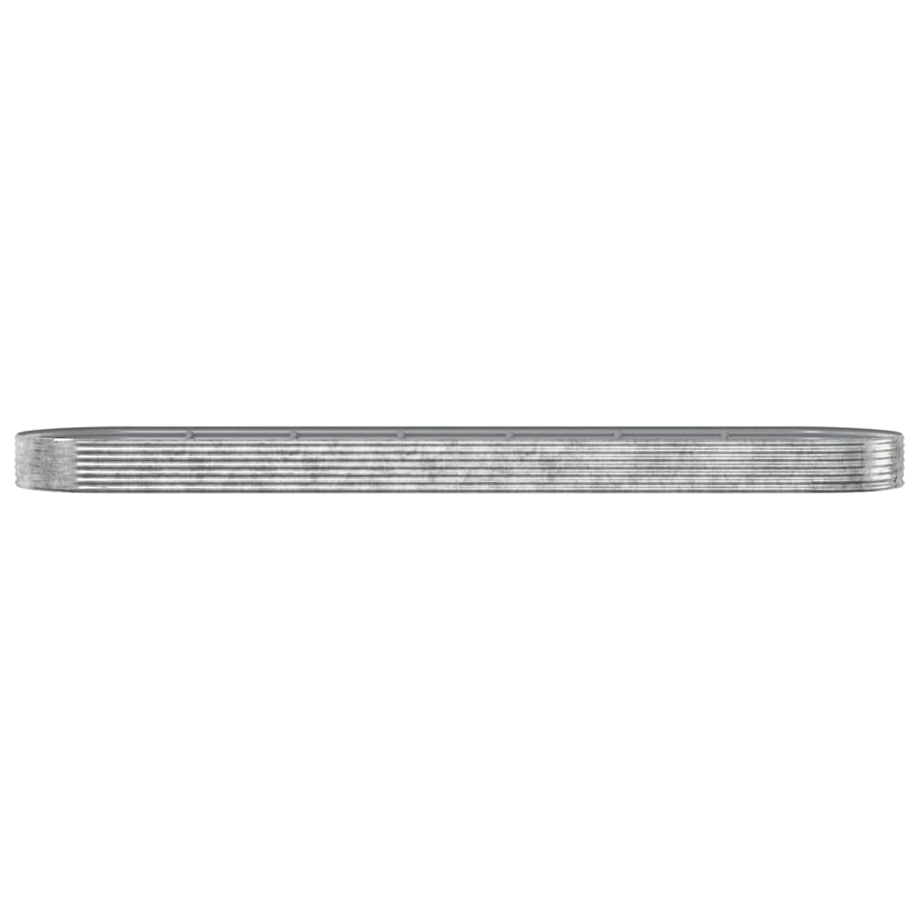 Vidaxl plantenbak 600x140x36 cm gepoedercoat staal zilverkleurig