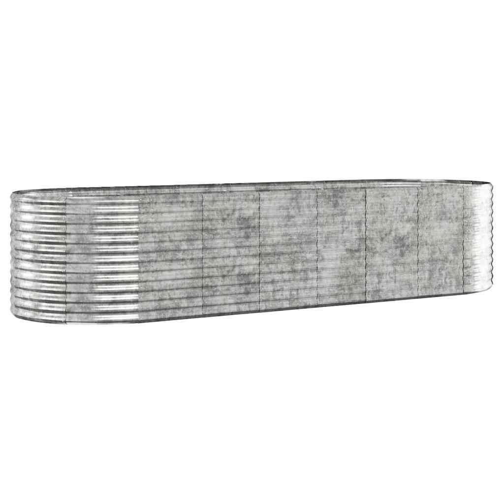 Vidaxl plantenbak 322x100x68 cm gegalvaniseerd staal zilverkleurig