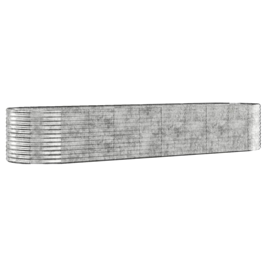 Vidaxl plantenbak 396x100x68 cm gegalvaniseerd staal zilverkleurig