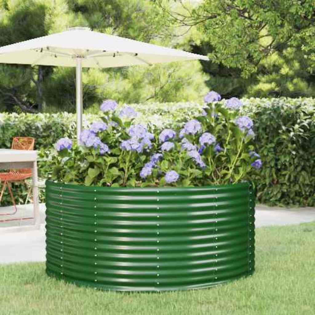 Vidaxl verhoogde tuinbak groen 140x140x68 cm gegalvaniseerd staal