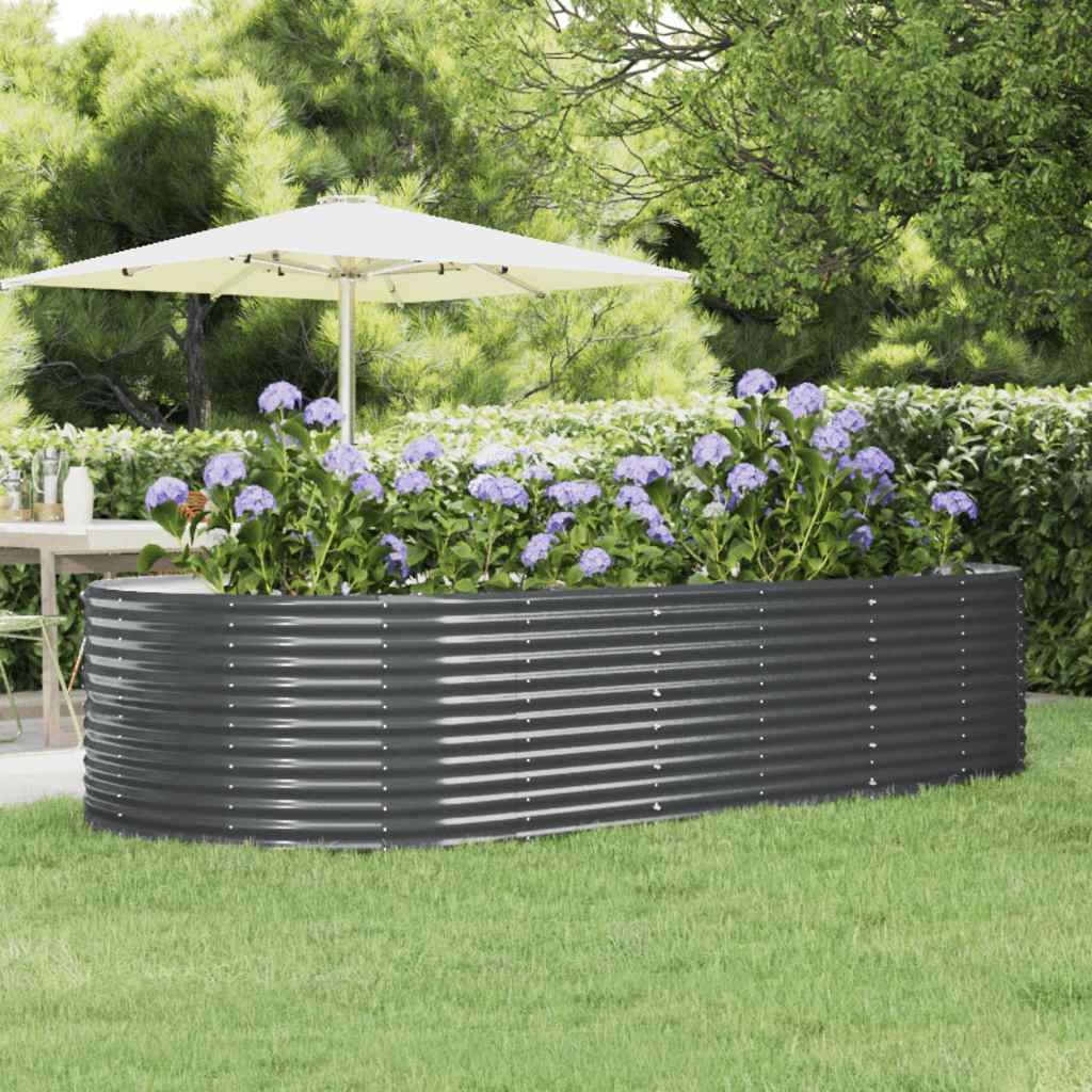 Vidaxl plantenbak 291x140x68 cm gegalvaniseerd staal antracietkleurig