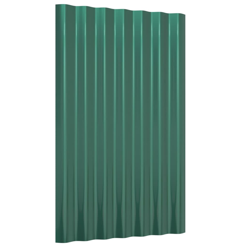 Vidaxl dakpanelen 12 st 60x36 cm gegalvaniseerd staal groen
