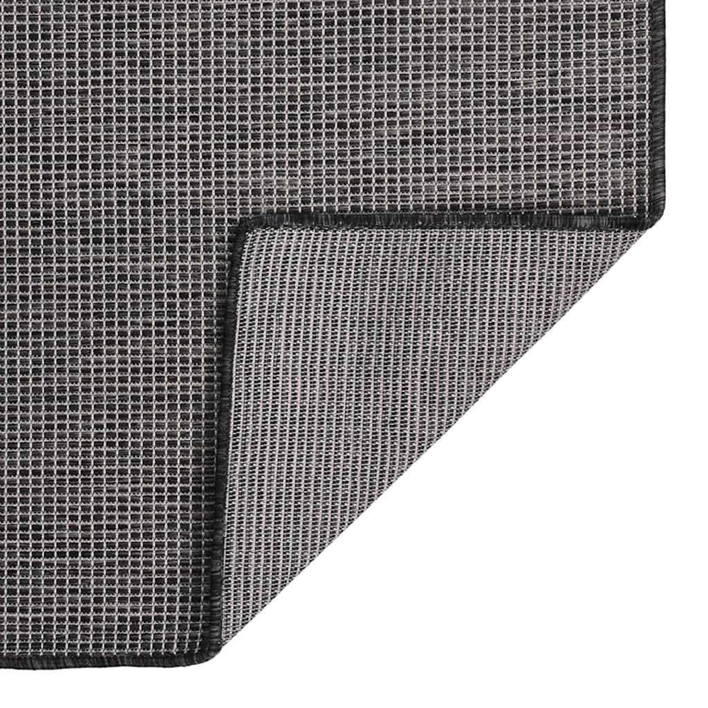 Vidaxl buitenkleed platgeweven 80x150 cm grijs