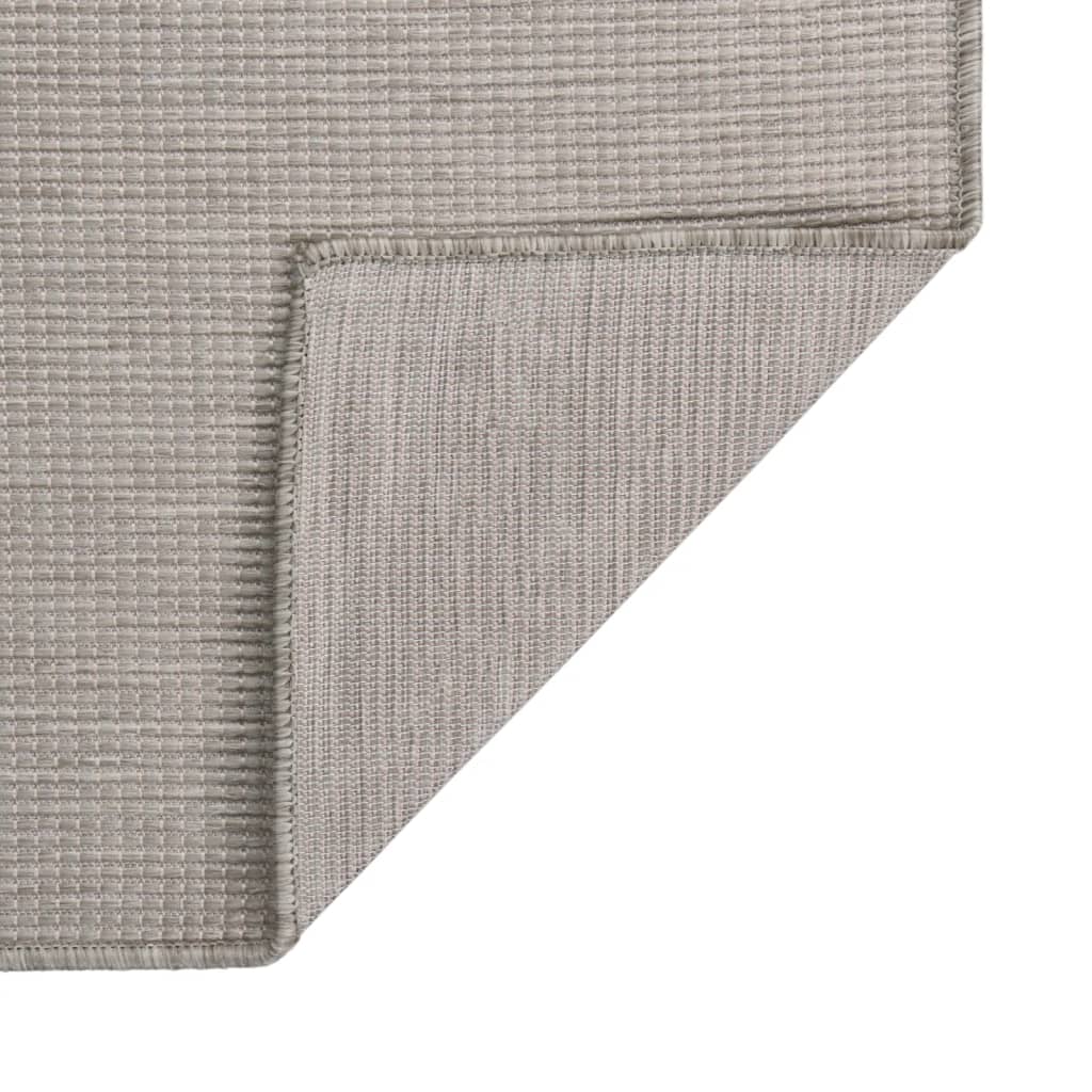 Vidaxl buitenkleed platgeweven 100x200 cm lichtgrijs