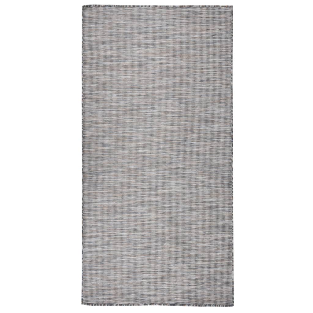 Vidaxl buitenkleed platgeweven 100x200 cm bruin en bruin