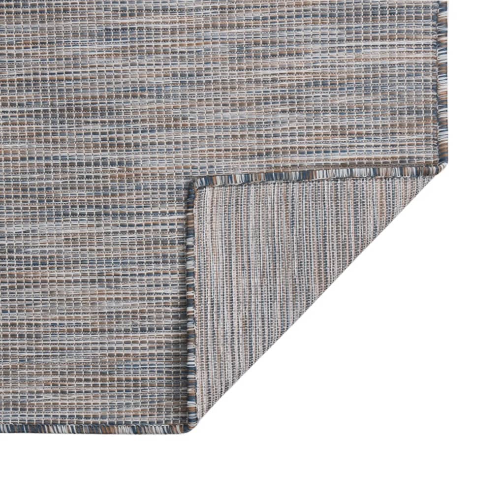 Vidaxl buitenkleed platgeweven 100x200 cm bruin en bruin