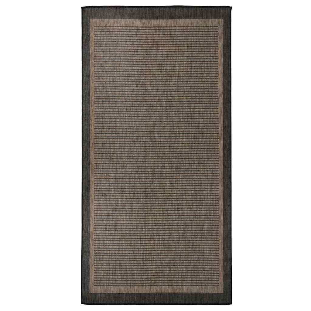 Vidaxl buitenkleed platgeweven 100x200 cm donkerbruin