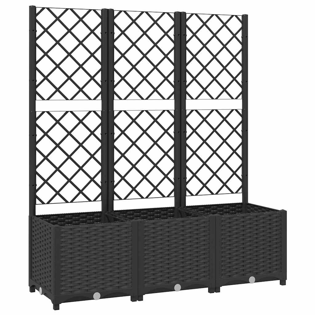 Vidaxl plantenbak met trellis zwart 120x40x136 cm pp