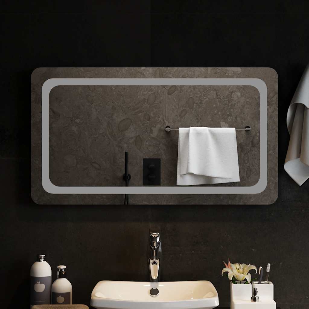 Vidaxl badkamerspiegel led 90x50 cm