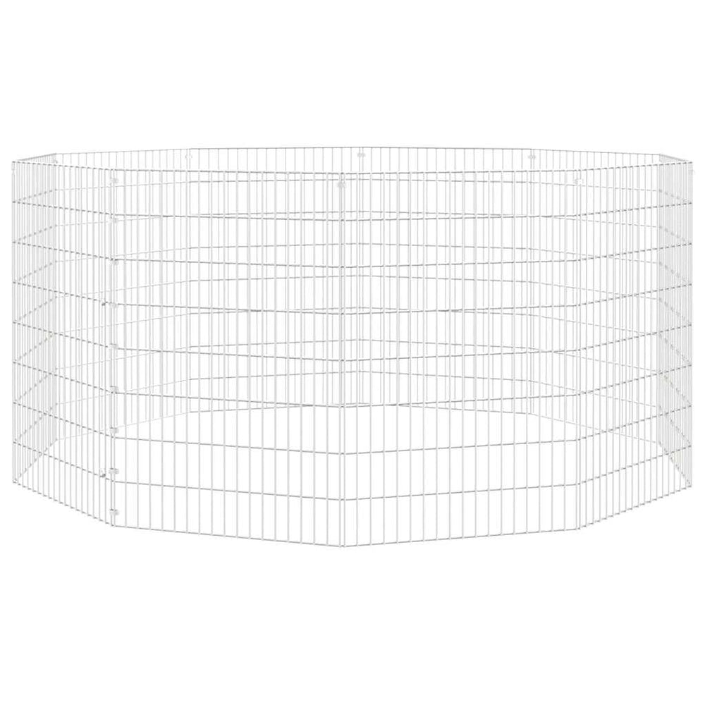 Vidaxl dierenverblijf 10 panelen 54x80 cm gegalvaniseerd ijzer