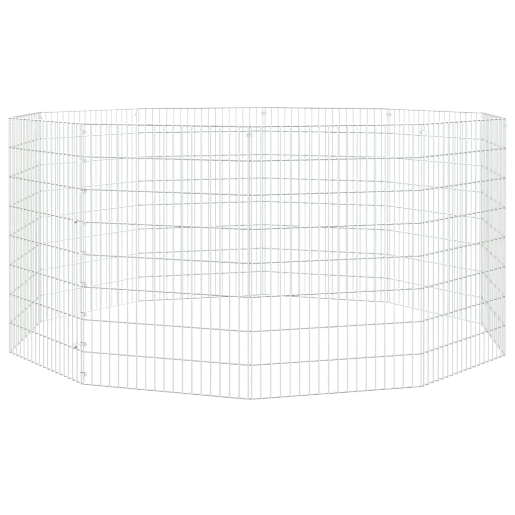 Vidaxl dierenverblijf 10 panelen 54x80 cm gegalvaniseerd ijzer