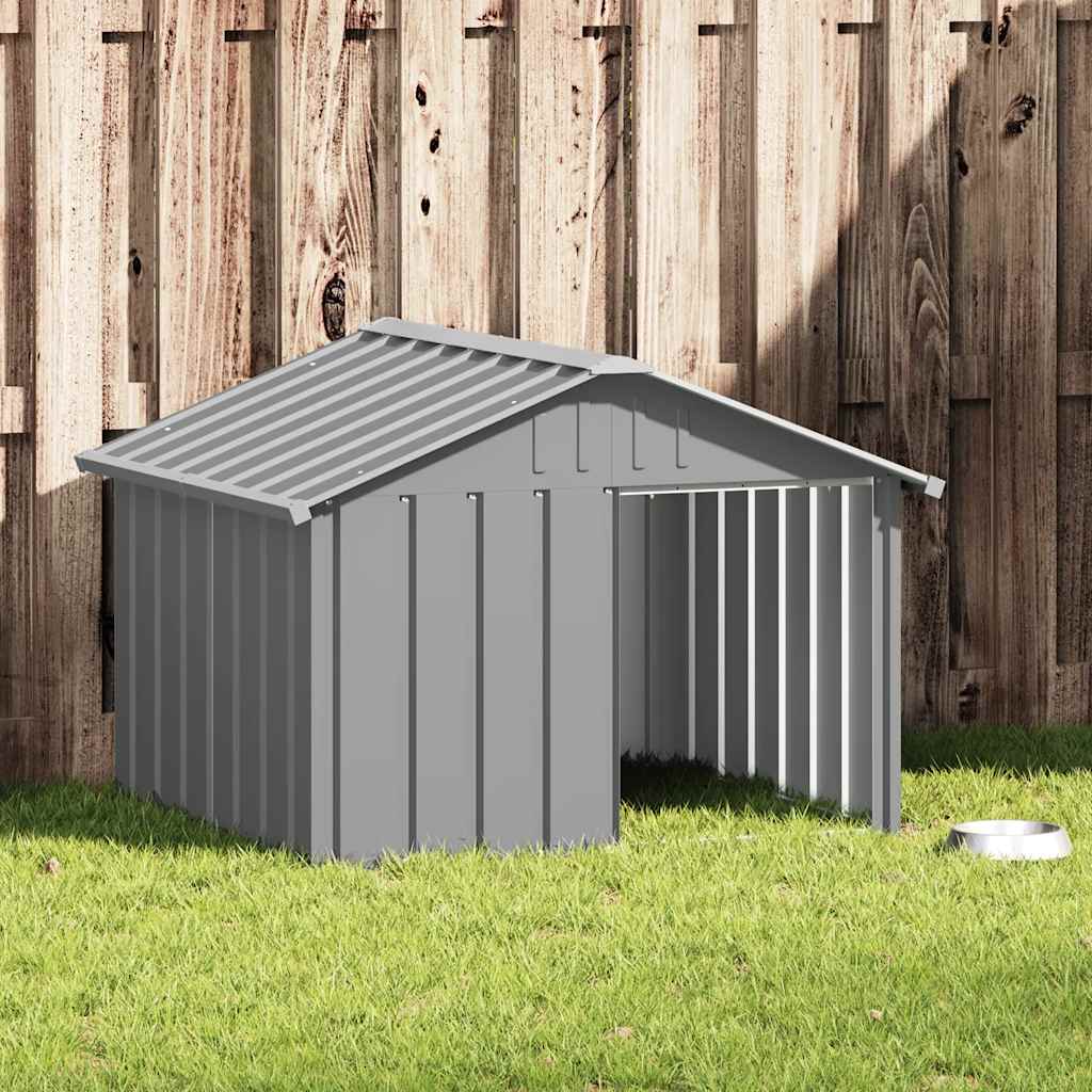 Vidaxl hondenhok 116,5x103x81,5 cm gegalvaniseerd staal grijs