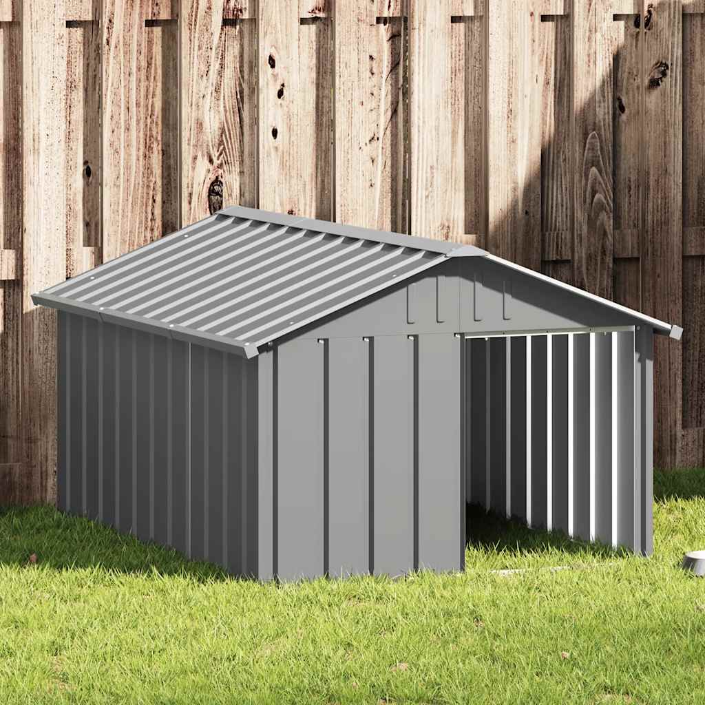 Vidaxl hondenhok 116,5x153x81,5 cm gegalvaniseerd staal grijs