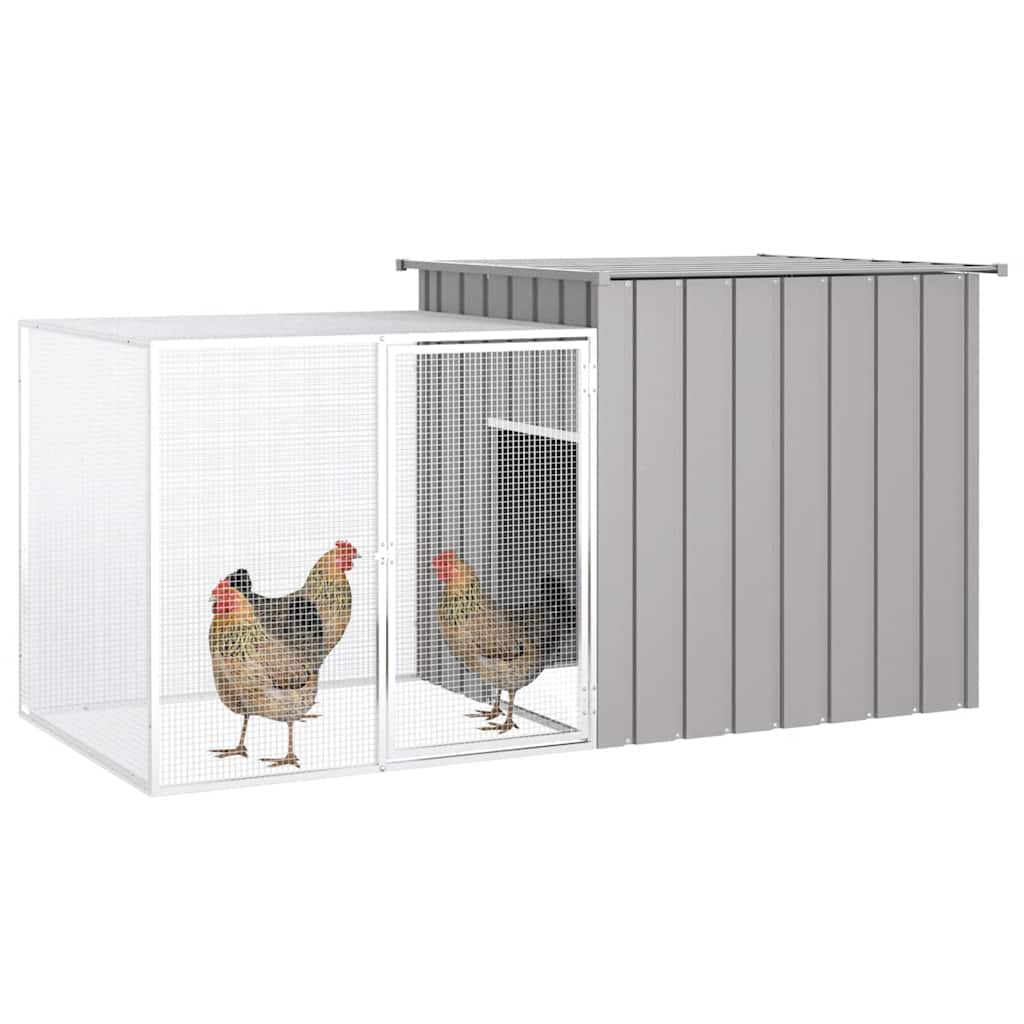 Vidaxl kippenhok 200x91x100 cm gegalvaniseerd staal grijs