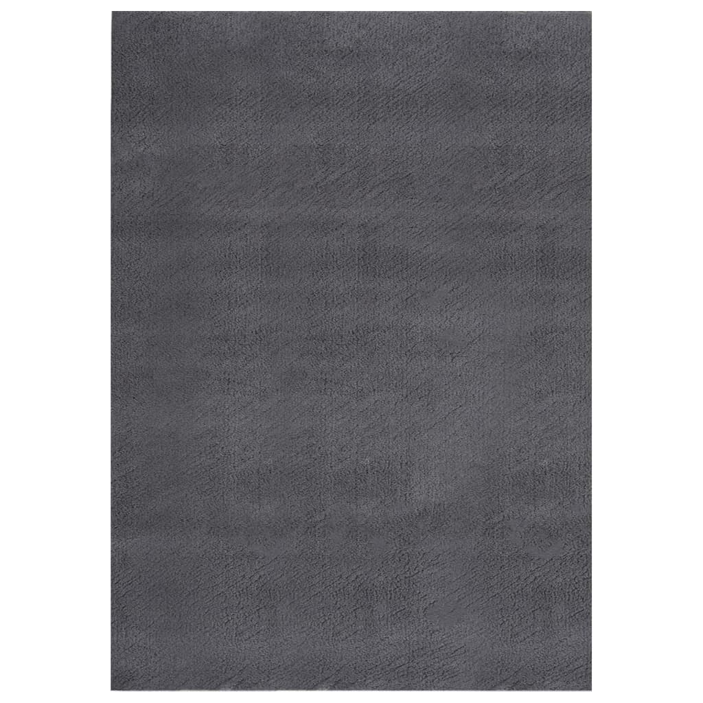 VidaXL Vloerkleed wasbaar korte zwembad antislip 120x170 cm antraciet
