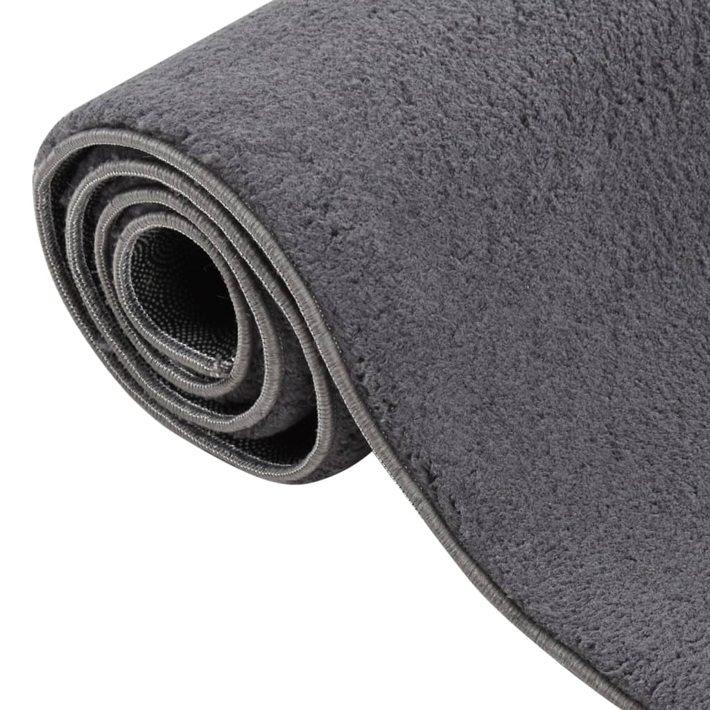 VidaXL Vloerkleed wasbaar korte zwembad antislip 160x230 cm antraciet