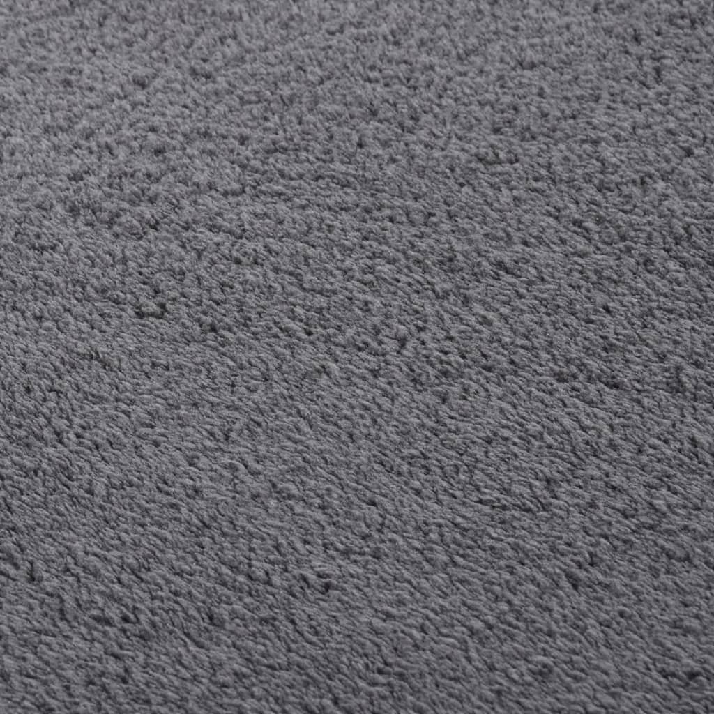 VidaXL Vloerkleed wasbaar korte zwembad antislip 160x230 cm antraciet